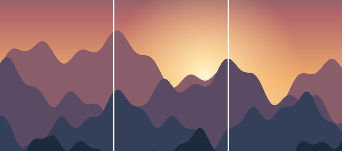 Three banner tiles exported by the banner maker, shown side by side