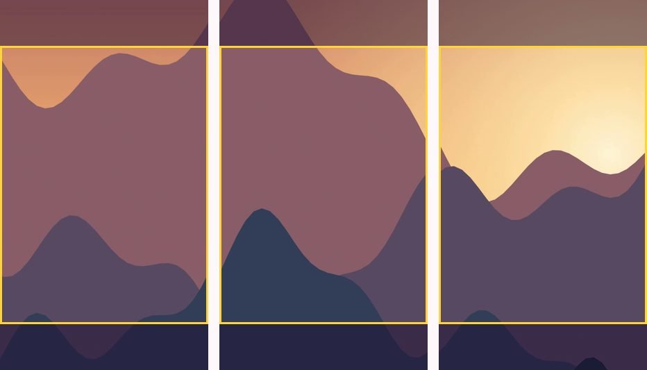 One frame from each of three Reels made by the video grid maker