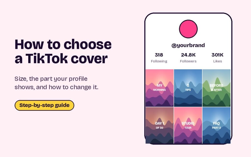How to choose a TikTok cover: a profile grid with matching cover designs
